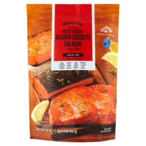 Marketside Wild Caught Skin-On Alaska Sockeye Salmon Fillets, 20 oz (Frozen)
