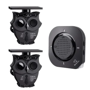 1/2 Mile Long Range Solar Wireless Driveway Alarm System IP65 Weatherproof Outdoor Motion Detectors&Sensor 120dB Siren Sound Light Security Alert System Monitor&Protect Outdoor/Indoor Property(1R2S)