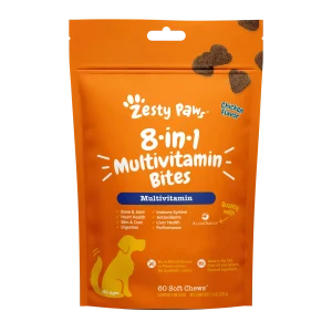 Zesty Paws 8-in-1 Multivitamin Bites for Dogs, for Overall Wellbeing, Chicken 60ct